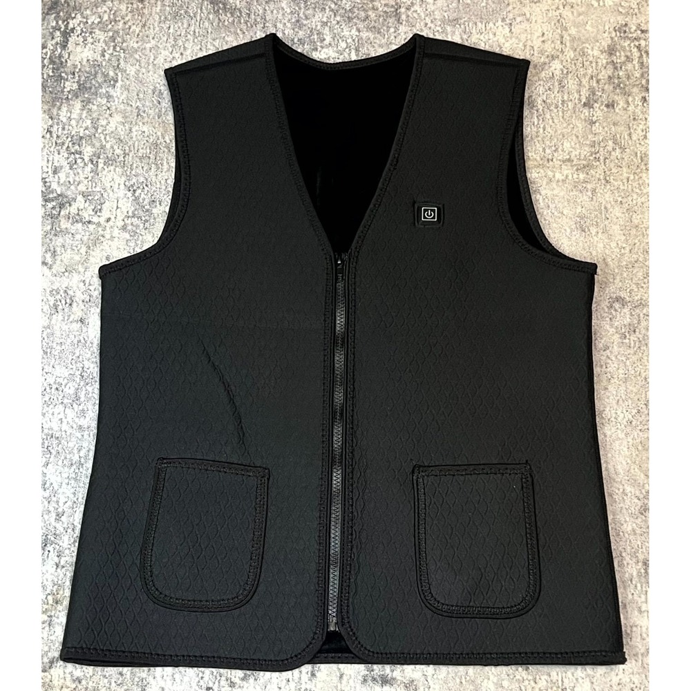 Unisex Electric Heated Vest Jacket L Black USB Powered Fleece Lined Body Warmer